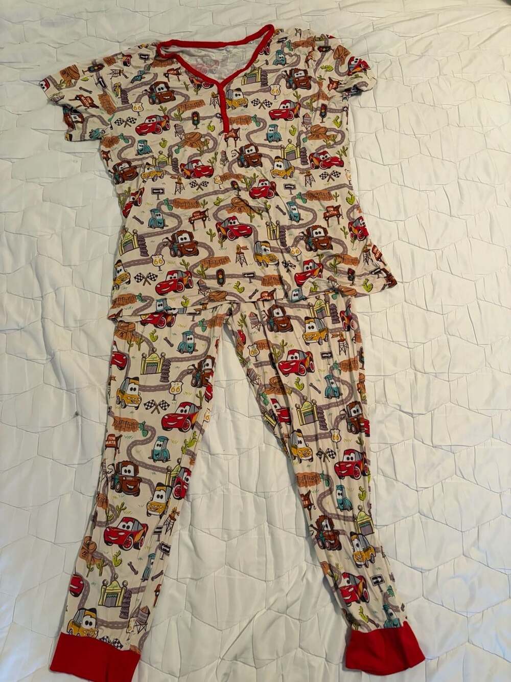 Little Sleepies Women’s Disney Cars Radiator Springs Pajama Set XXL Bamboo